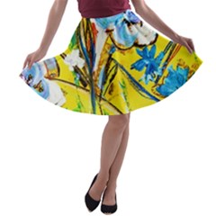 Dscf1422 - Country Flowers In The Yard A-line Skater Skirt by bestdesignintheworld