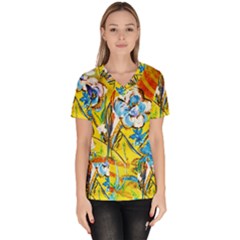 Dscf1422 - Country Flowers In The Yard Scrub Top by bestdesignintheworld