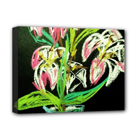 Dscf1389 - Lillies In The Vase Deluxe Canvas 16  X 12   by bestdesignintheworld