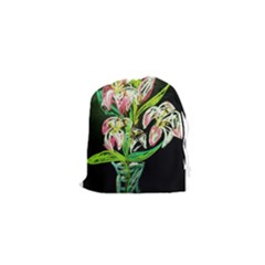 Dscf1389 - Lillies In The Vase Drawstring Pouches (xs)  by bestdesignintheworld