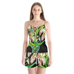 Dscf1389 - Lillies In The Vase Satin Pajamas Set by bestdesignintheworld