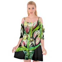 Dscf1389 - Lillies In The Vase Cutout Spaghetti Strap Chiffon Dress by bestdesignintheworld