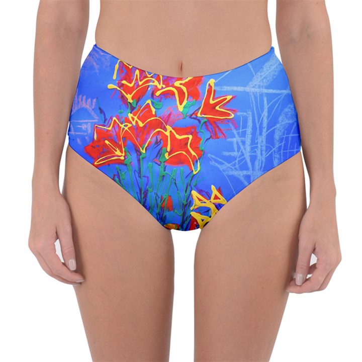 Dscf1433 - red lillies Reversible High-Waist Bikini Bottoms