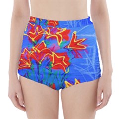 Dscf1433 - red lillies High-Waisted Bikini Bottoms