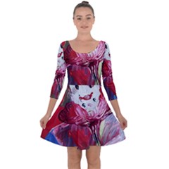 Dscf1741 - Funny Clown Quarter Sleeve Skater Dress by bestdesignintheworld