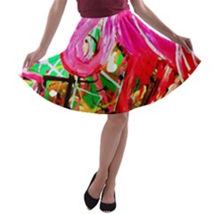 Dscf2035 - Flamingo On A Chad Lake A-line Skater Skirt by bestdesignintheworld