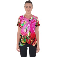 Dscf2035 - Flamingo On A Chad Lake Cut Out Side Drop Tee by bestdesignintheworld