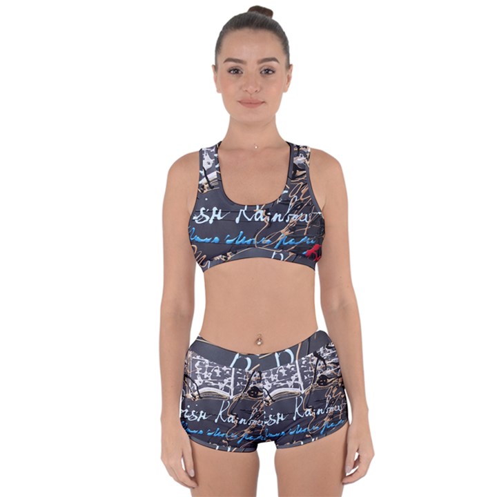 Dscf1638 - written poems Racerback Boyleg Bikini Set