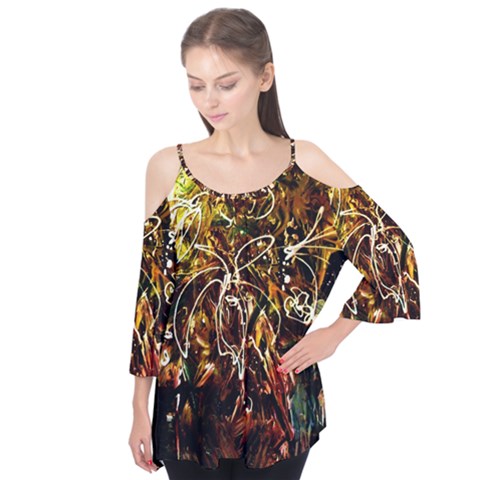 Dscf3438 - Golden Flowers In Ceramics Flutter Tees by bestdesignintheworld