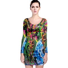 Dscf1611 - Lady In Kimono And Tulip Tree Long Sleeve Bodycon Dress by bestdesignintheworld