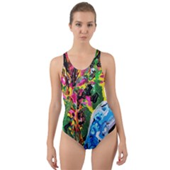 Dscf1611 - Lady In Kimono And Tulip Tree Cut-out Back One Piece Swimsuit by bestdesignintheworld