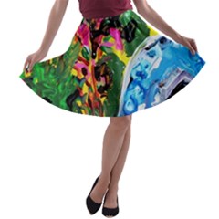 Dscf1611 - Lady In Kimono And Tulip Tree A-line Skater Skirt by bestdesignintheworld