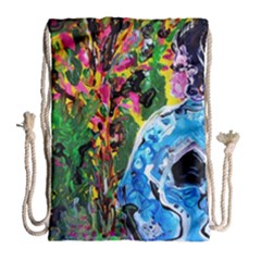 Dscf1611 - Lady In Kimono And Tulip Tree Drawstring Bag (large) by bestdesignintheworld