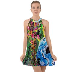 Dscf1611 - Lady In Kimono And Tulip Tree Halter Tie Back Chiffon Dress by bestdesignintheworld