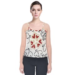 Love Love Hearts Velvet Spaghetti Strap Top by Oniriks