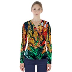 Tiger Lillis   1 V-neck Long Sleeve Top by bestdesignintheworld