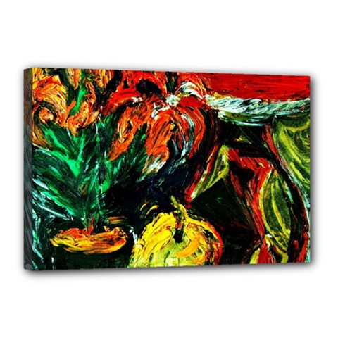 Pumpkins, Lamp And Tiger Lillies Canvas 18  X 12  by bestdesignintheworld