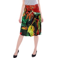 Pumpkins, Lamp And Tiger Lillies Midi Beach Skirt by bestdesignintheworld