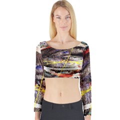 Egg In The Duck   Needle In The Egg 2 Long Sleeve Crop Top