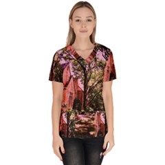 Hot Day In  Dallas 6 Scrub Top by bestdesignintheworld