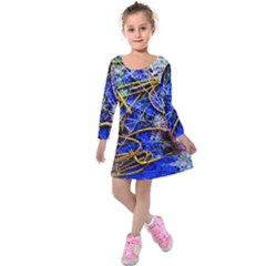 Moment Of The Haos 12 Kids  Long Sleeve Velvet Dress by bestdesignintheworld