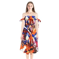 Smashed Butterfly 1 Shoulder Tie Bardot Midi Dress by bestdesignintheworld