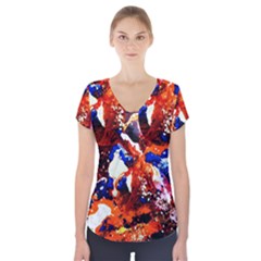 Smashed Butterfly 1 Short Sleeve Front Detail Top by bestdesignintheworld