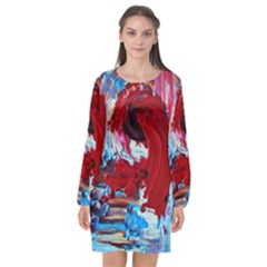 Dscf2258 - Point Of View1/1 Long Sleeve Chiffon Shift Dress  by bestdesignintheworld