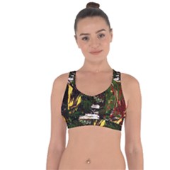 Weed Tumbler And Blue Rose Cross String Back Sports Bra