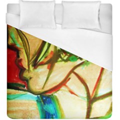 Girl In A Blue Tank Top Duvet Cover (king Size) by bestdesignintheworld