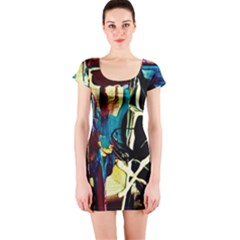 Dance Of Oil Towers 2 Short Sleeve Bodycon Dress by bestdesignintheworld