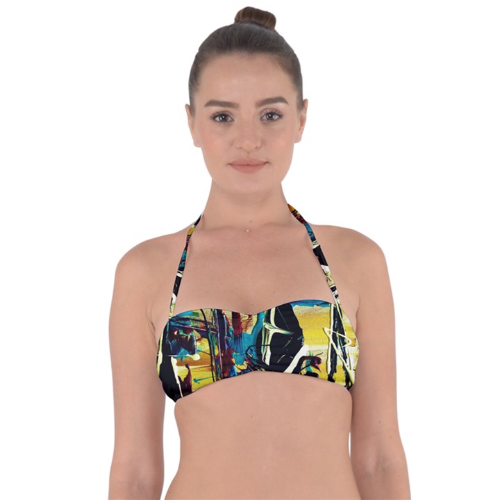 Dance Of Oil Towers 2 Halter Bandeau Bikini Top