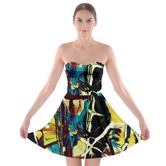 Dance Of Oil Towers 2 Strapless Bra Top Dress by bestdesignintheworld