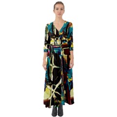 Dance Of Oil Towers 2 Button Up Boho Maxi Dress by bestdesignintheworld