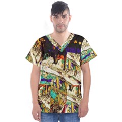 Skull 6 Men s V-neck Scrub Top