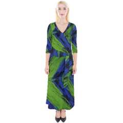 Point Of Equilibrium 2 Quarter Sleeve Wrap Maxi Dress