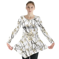 Nature Graphic Motif Pattern Long Sleeve Tunic  by dflcprints