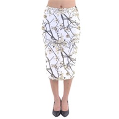 Nature Graphic Motif Pattern Velvet Midi Pencil Skirt by dflcprints