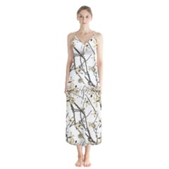 Nature Graphic Motif Pattern Button Up Chiffon Maxi Dress by dflcprints