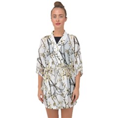 Nature Graphic Motif Pattern Half Sleeve Chiffon Kimono by dflcprints