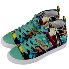 Dance Of Oil Towers 4 Women s Mid-top Canvas Sneakers by bestdesignintheworld