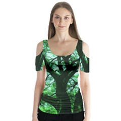 Lake Park 3 Butterfly Sleeve Cutout Tee 