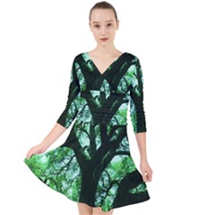 Lake Park 3 Quarter Sleeve Front Wrap Dress by bestdesignintheworld