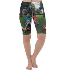 19688418 10155446220129417 1027902896 O - Walking With Daughter And Dog Cropped Leggings  by bestdesignintheworld