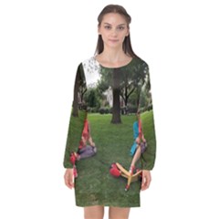 19688418 10155446220129417 1027902896 O - Walking With Daughter And Dog Long Sleeve Chiffon Shift Dress  by bestdesignintheworld