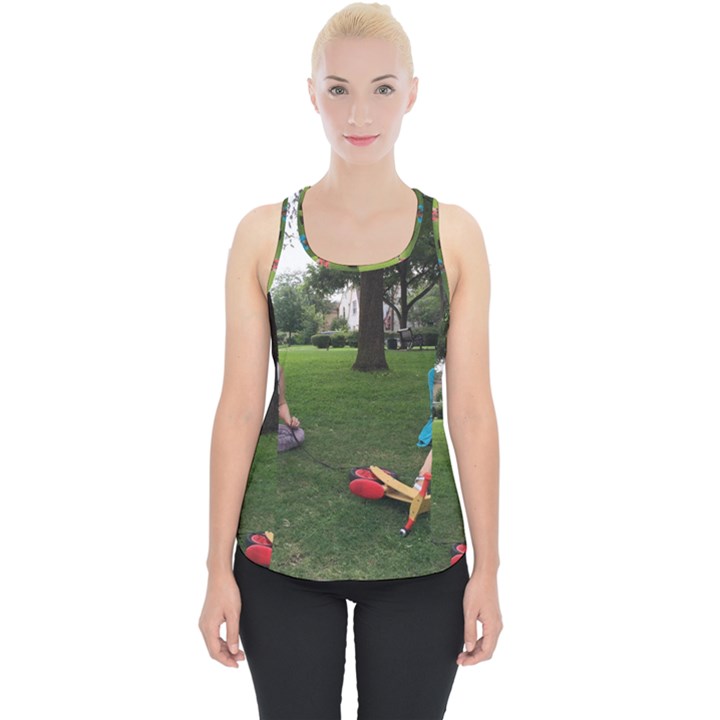 19688418 10155446220129417 1027902896 O - walking with daughter and dog Piece Up Tank Top