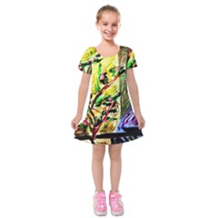 House Will Be Built 4 Kids  Short Sleeve Velvet Dress by bestdesignintheworld