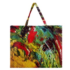 Yellow Chick 7 Zipper Large Tote Bag by bestdesignintheworld