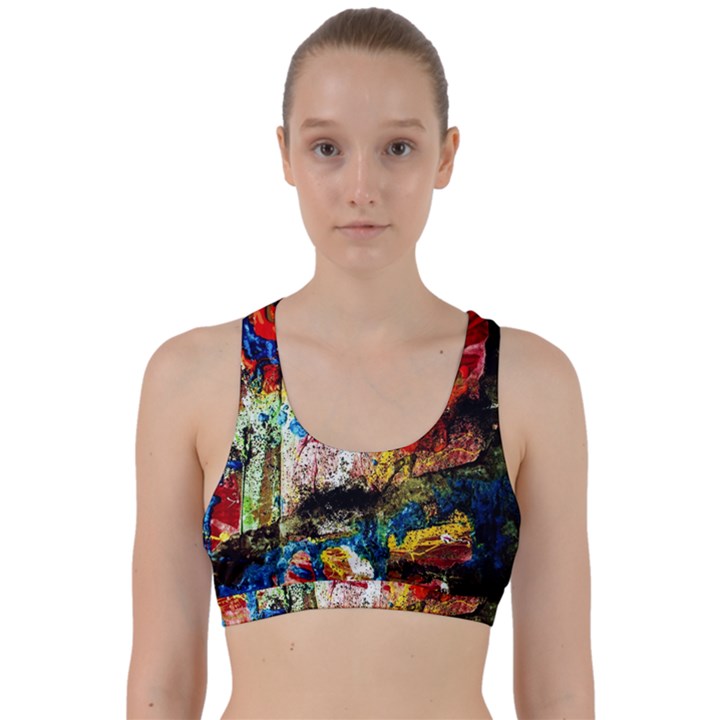 Untitled Red And Blue 3 Back Weave Sports Bra