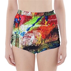 Untitled Red And Blue 3 High-waisted Bikini Bottoms by bestdesignintheworld